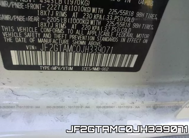 JF2GTAMC0JH339071 фото 10