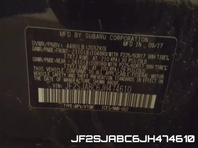 JF2SJABC6JH474610 фото 2