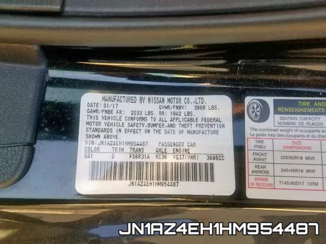 JN1AZ4EH1HM954487 фото 2