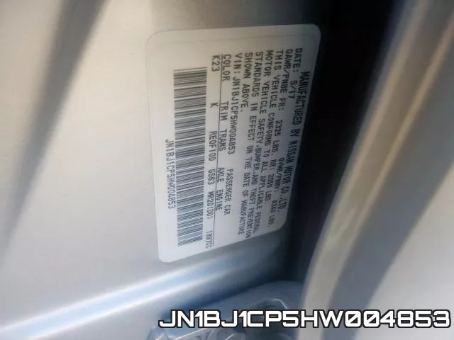 JN1BJ1CP5HW004853 фото 2