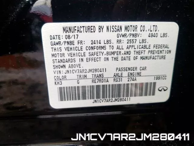 JN1CV7AR2JM280411 фото 2