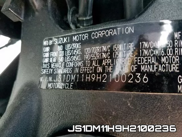 JS1DM11H9H2100236 фото 2
