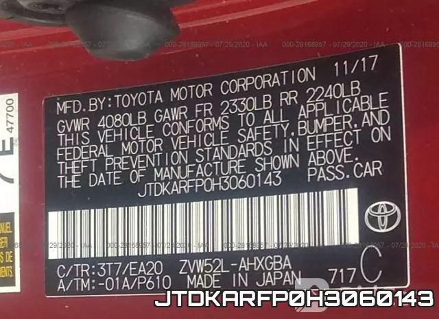 JTDKARFP0H3060143 фото 10