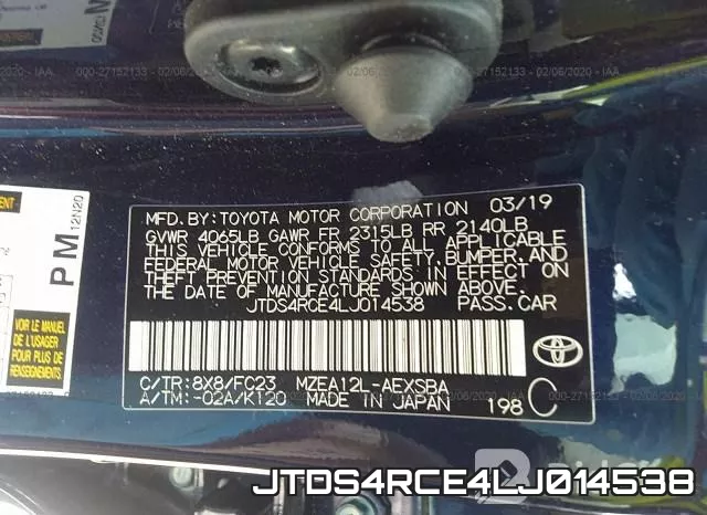 JTDS4RCE4LJ014538 фото 10