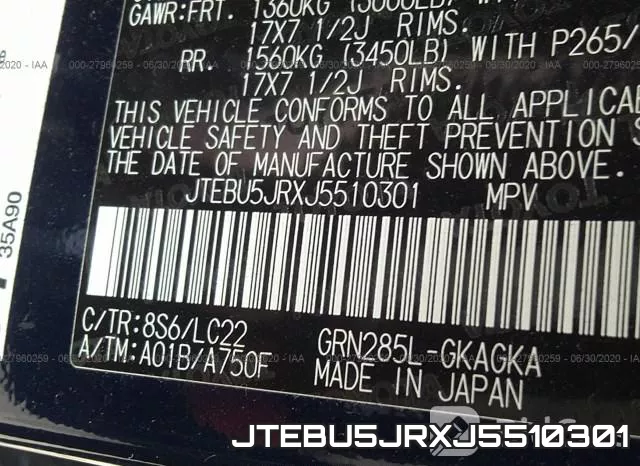 JTEBU5JRXJ5510301 фото 10