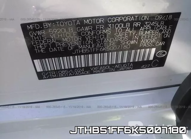 JTHB51FF6K5007180 фото 10