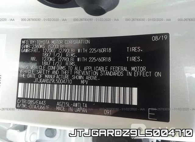 JTJGARDZ9L5004710 фото 10
