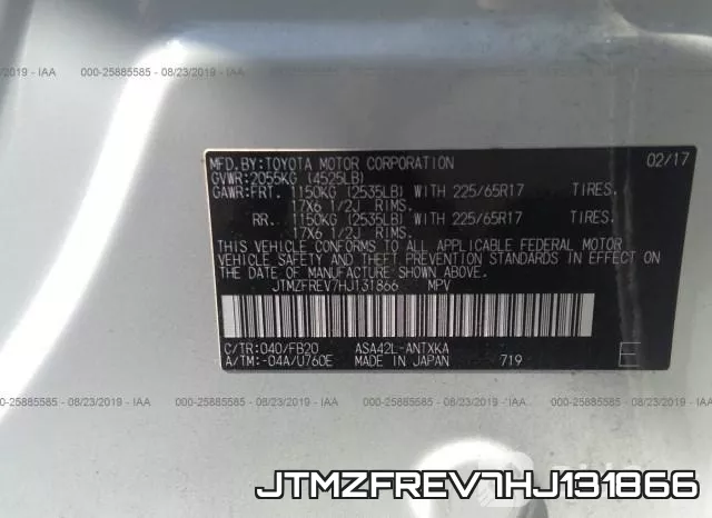 JTMZFREV7HJ131866 фото 10