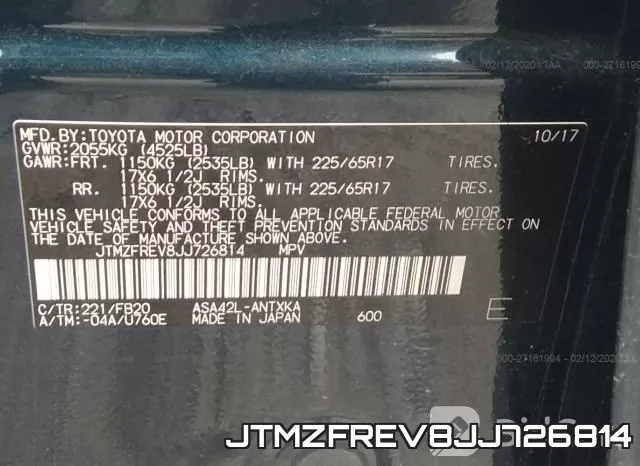 JTMZFREV8JJ726814 фото 10
