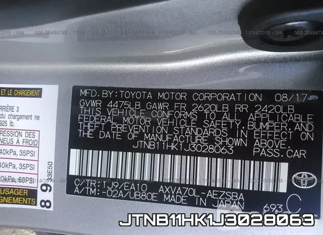 JTNB11HK1J3028063 фото 10