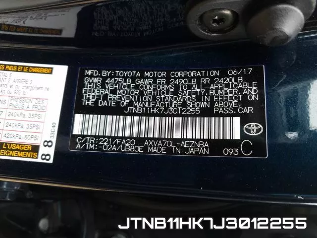 JTNB11HK7J3012255 фото 2