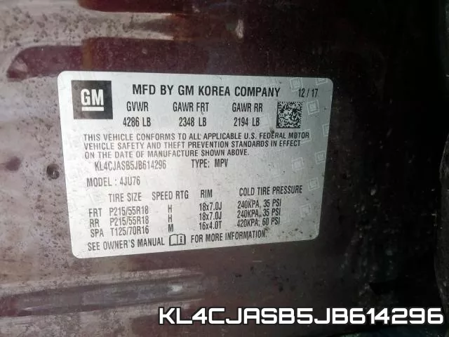 KL4CJASB5JB614296 фото 2