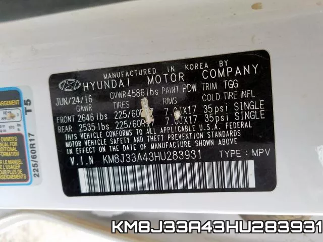KM8J33A43HU283931 фото 2