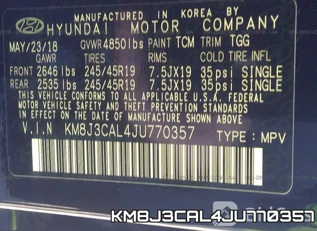 KM8J3CAL4JU770357 фото 10