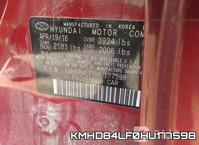 KMHD84LF0HU177598 фото 10