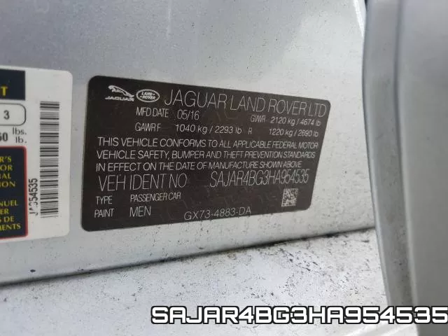 SAJAR4BG3HA954535 фото 2
