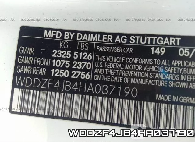 WDDZF4JB4HA037190 фото 10
