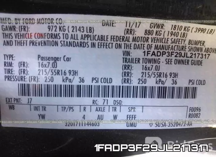 1FADP3F29JL217317 фото 10
