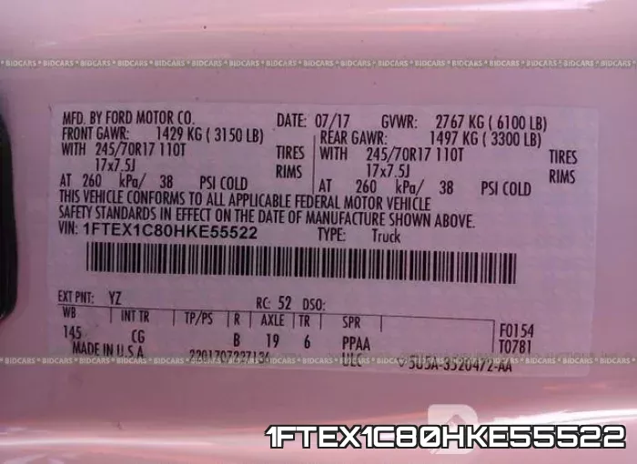 1FTEX1C80HKE55522 фото 10