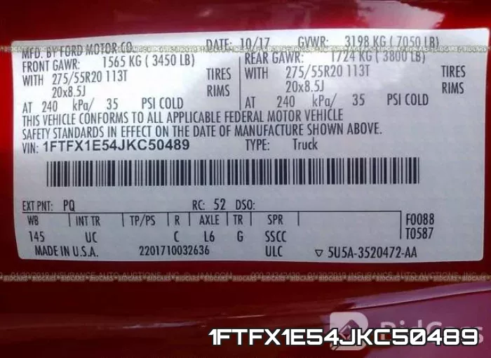 1FTFX1E54JKC50489 фото 10