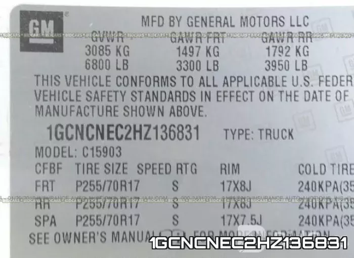 1GCNCNEC2HZ136831 фото 10