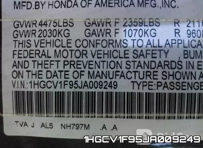 1HGCV1F95JA009249 фото 10