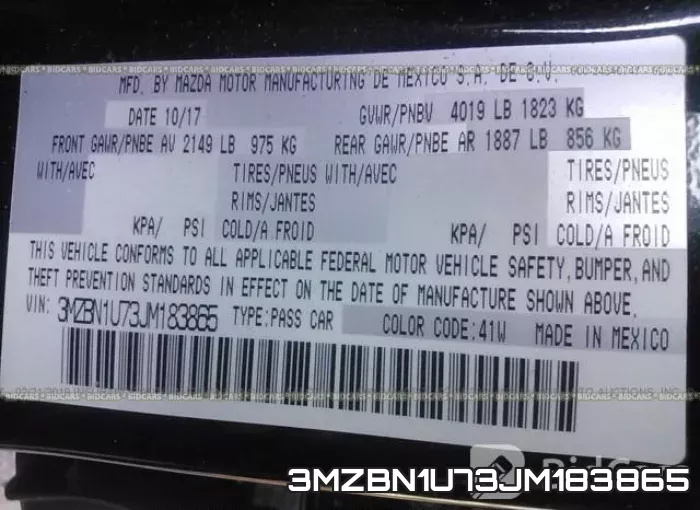 3MZBN1U73JM183865 фото 10
