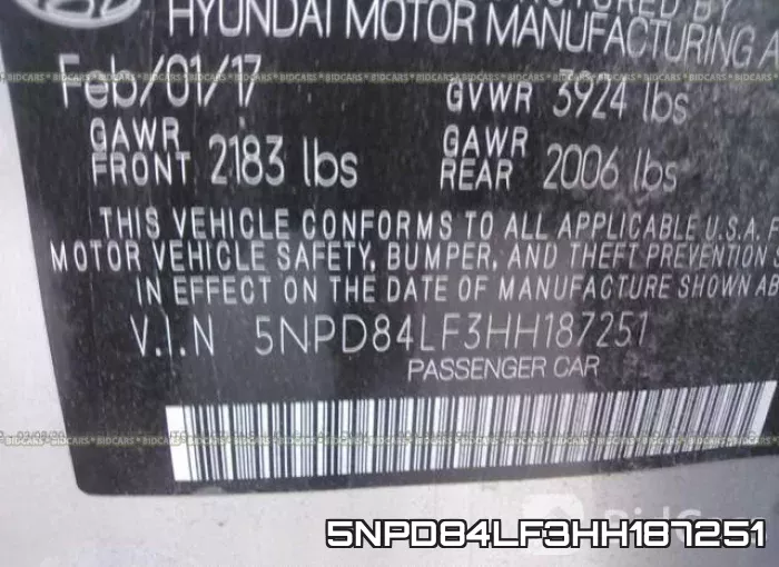 5NPD84LF3HH187251 фото 10