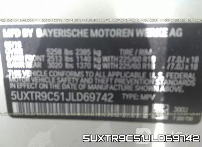 5UXTR9C51JLD69742 фото 10