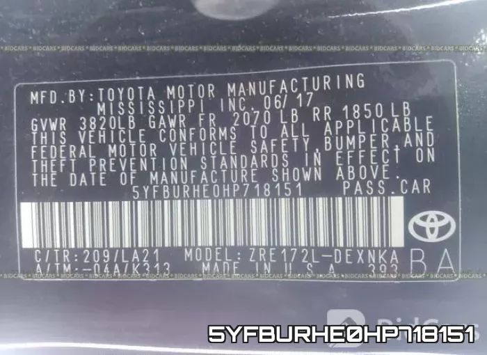 5YFBURHE0HP718151 фото 10