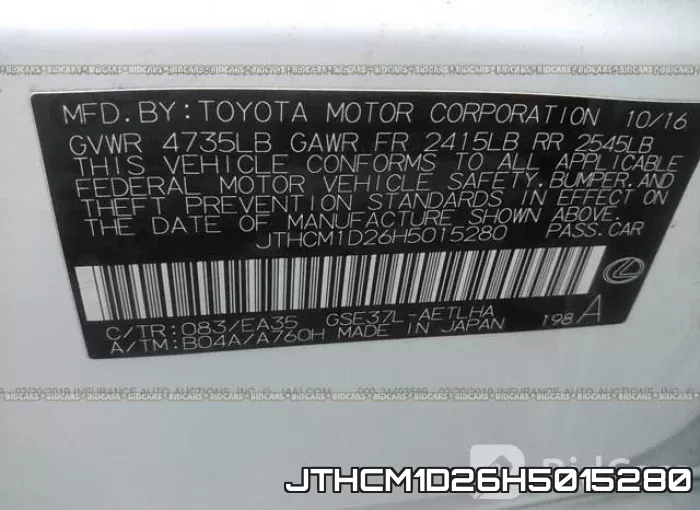 JTHCM1D26H5015280 фото 10