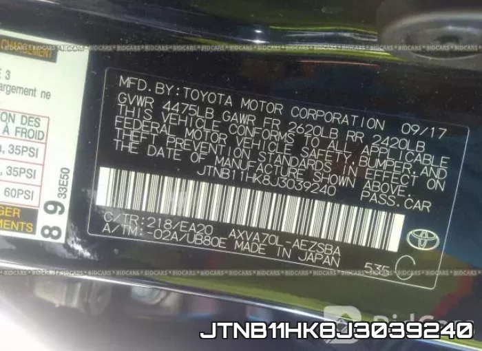 JTNB11HK8J3039240 фото 10