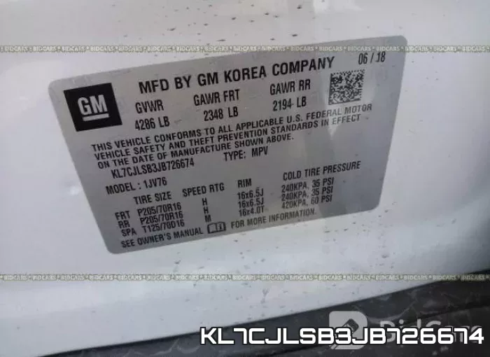 KL7CJLSB3JB726674 фото 10