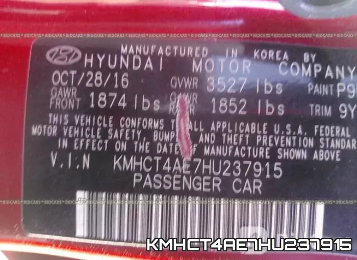 KMHCT4AE7HU237915 фото 10