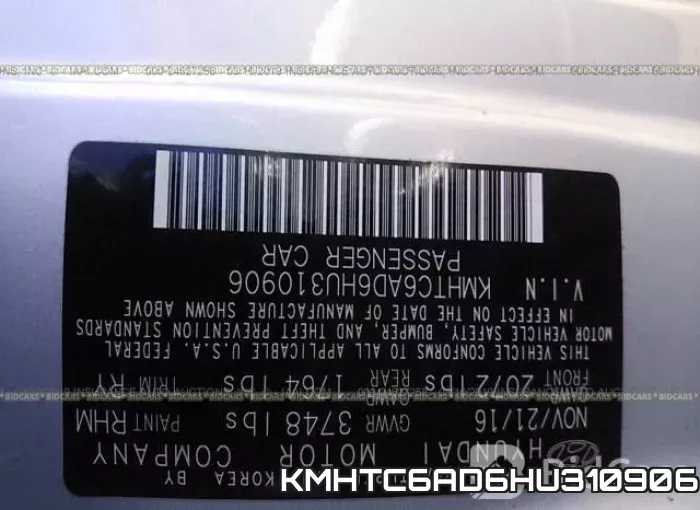 KMHTC6AD6HU310906 фото 10