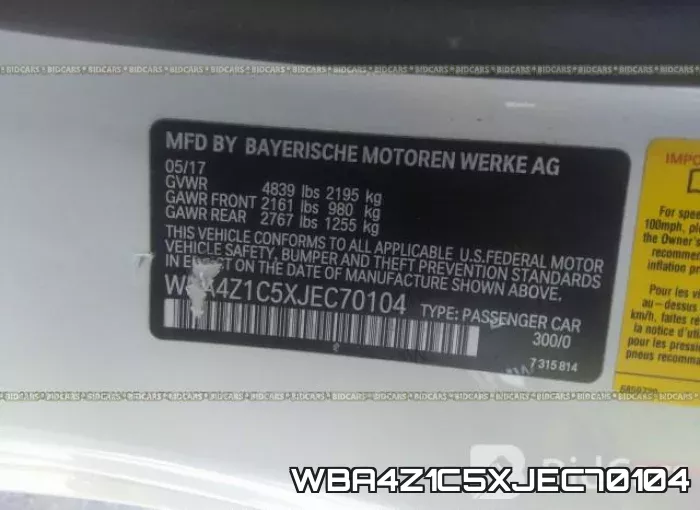 WBA4Z1C5XJEC70104 фото 10