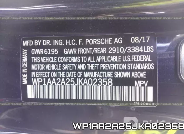 WP1AA2A25JKA02358 фото 10