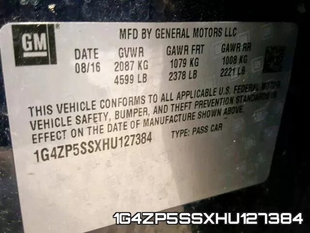 1G4ZP5SSXHU127384 фото 2