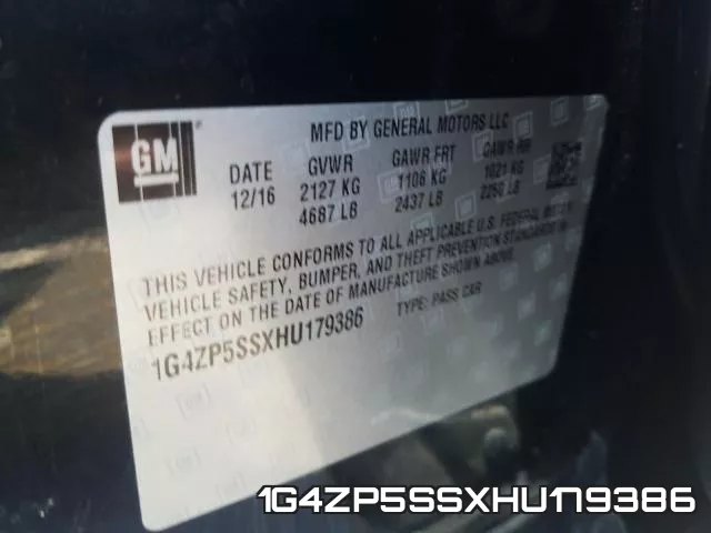 1G4ZP5SSXHU179386 фото 2