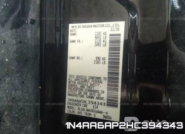 1N4AA6AP2HC394343 фото 10