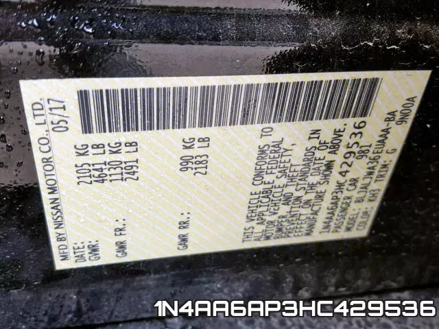 1N4AA6AP3HC429536 фото 2