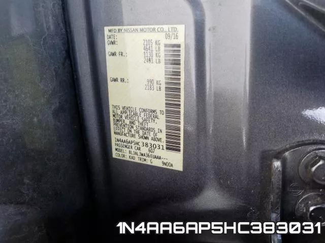1N4AA6AP5HC383031 фото 2