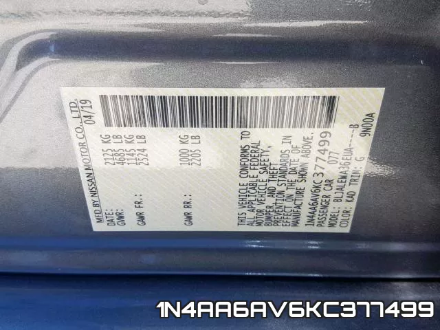 1N4AA6AV6KC377499 фото 2