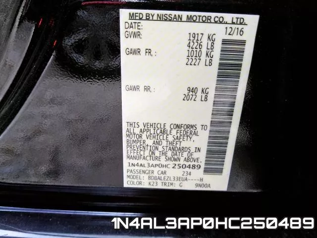 1N4AL3AP0HC250489 фото 2