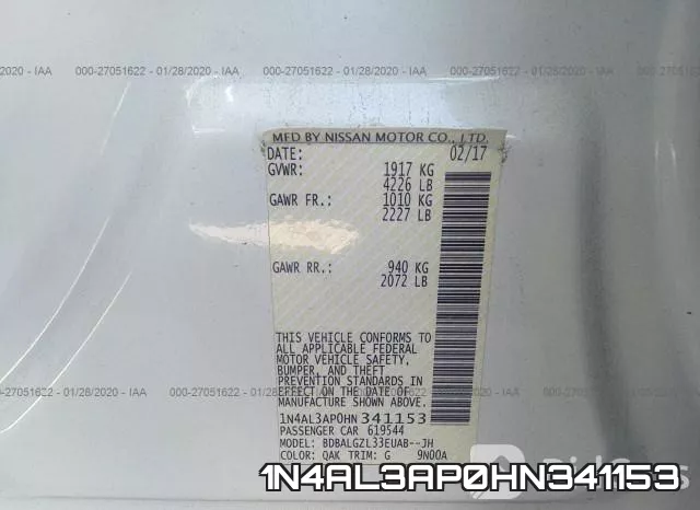 1N4AL3AP0HN341153 фото 10