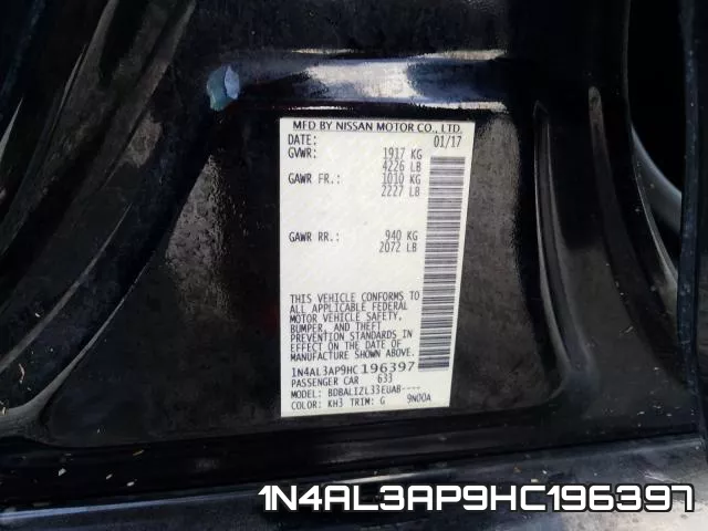 1N4AL3AP9HC196397 фото 2