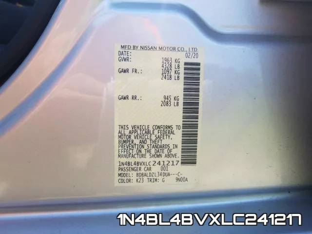1N4BL4BVXLC241217 фото 2