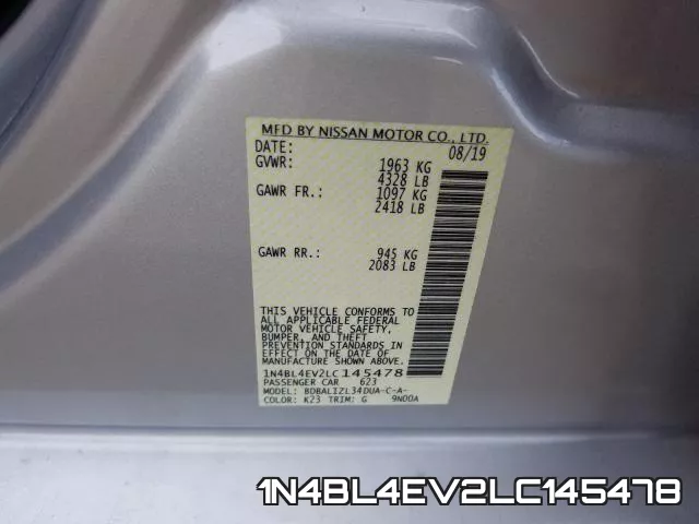 1N4BL4EV2LC145478 фото 2