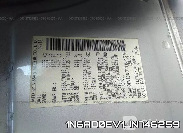 1N6AD0EV1JN746259 фото 10