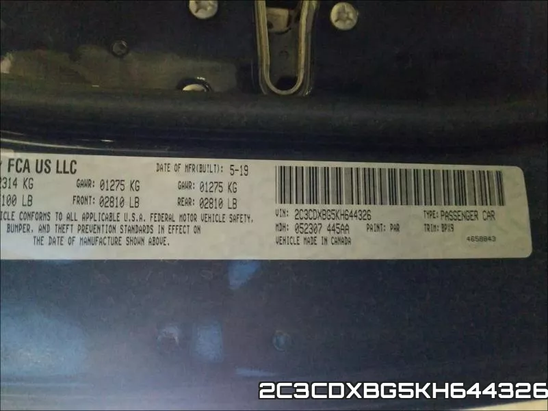 2C3CDXBG5KH644326 фото 2